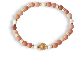 Armband aus blauen Aventurinperlen mit Medaille (Kreuz)