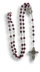 Rosenkranz Halskette mit violetten Swarovski-Perlen
