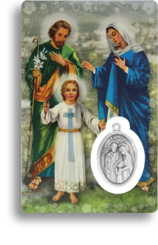 Carte-prière avec insertion médaille - Sainte Famille