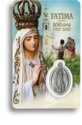 Carte-prière avec insertion médaille - Fatima