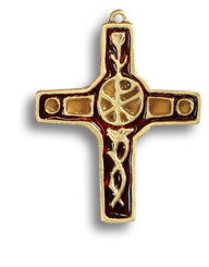 Croix en bronze, émaillée